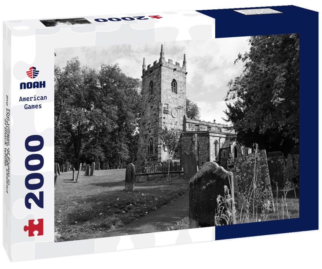 The village of Eyam in the Derbyshire Peak District 2000pc PuzzleBlack and White