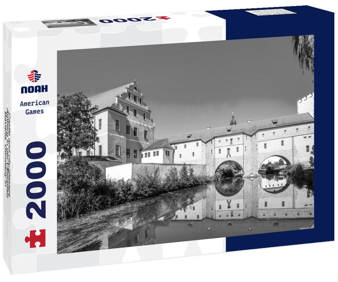 Castle and city glasses, Amberg in der Oberpfalz, Bavaria, Germany 2000pc PuzzleBlack and White