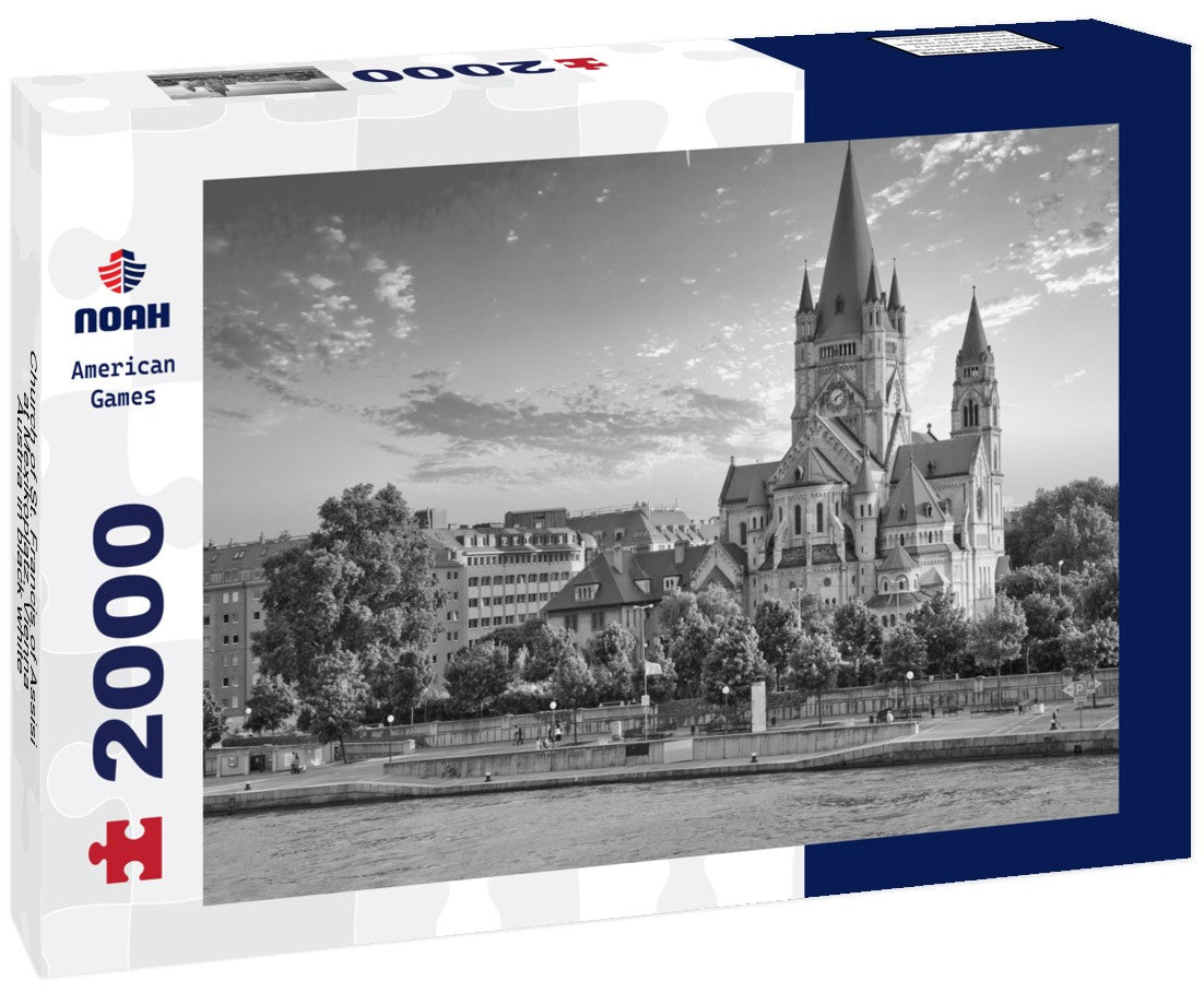 Church of St. Francis of Assisi at Mexikoplatz, Vienna, Austria 2000pc PuzzleBlack and White