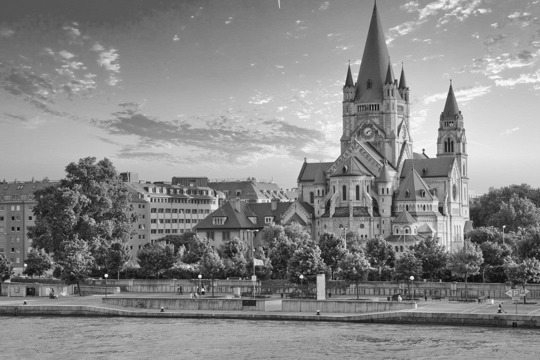 Church of St. Francis of Assisi at Mexikoplatz, Vienna, Austria 2000pc PuzzleBlack and White