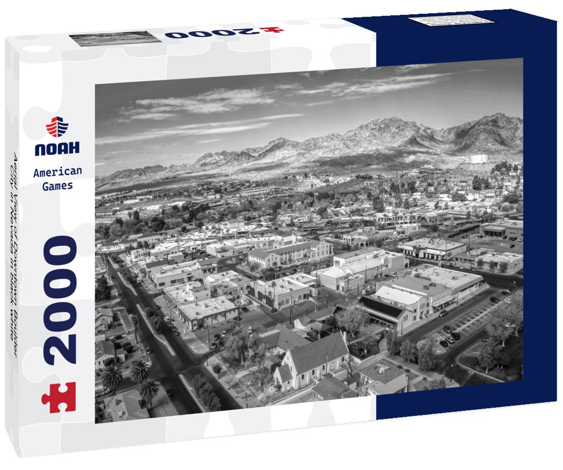 Aerial View of Downtown Boulder City in Nevada 2000pc PuzzleBlack and White