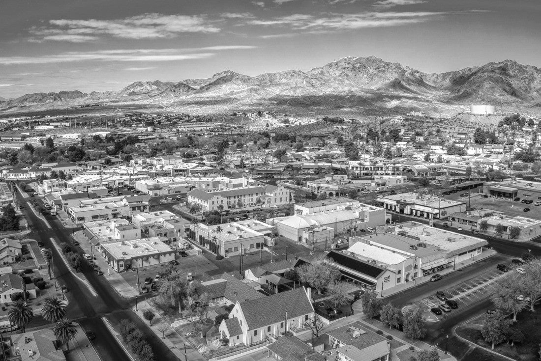 Aerial View of Downtown Boulder City in Nevada 2000pc PuzzleBlack and White