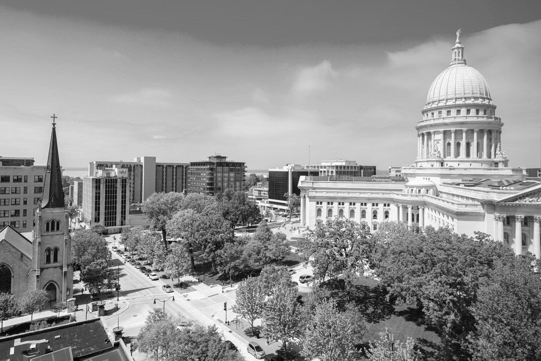 Madison, Wisconsin, USA State capitol in the daytime 2000pc PuzzleBlack and White