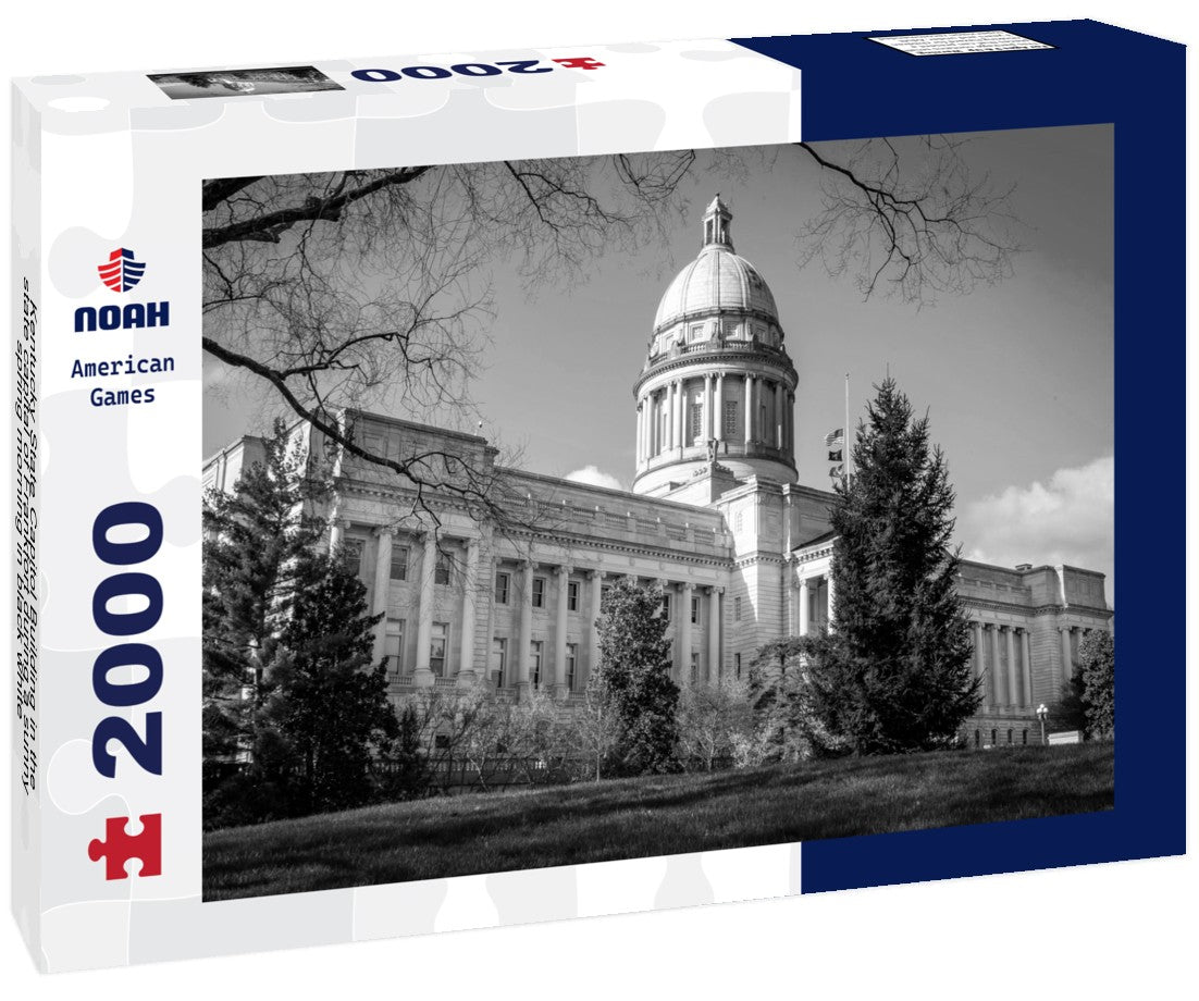 Kentucky State Capitol Building in the state capital of Frankfort during a sunny spring morning 2000pc PuzzleBlack and White