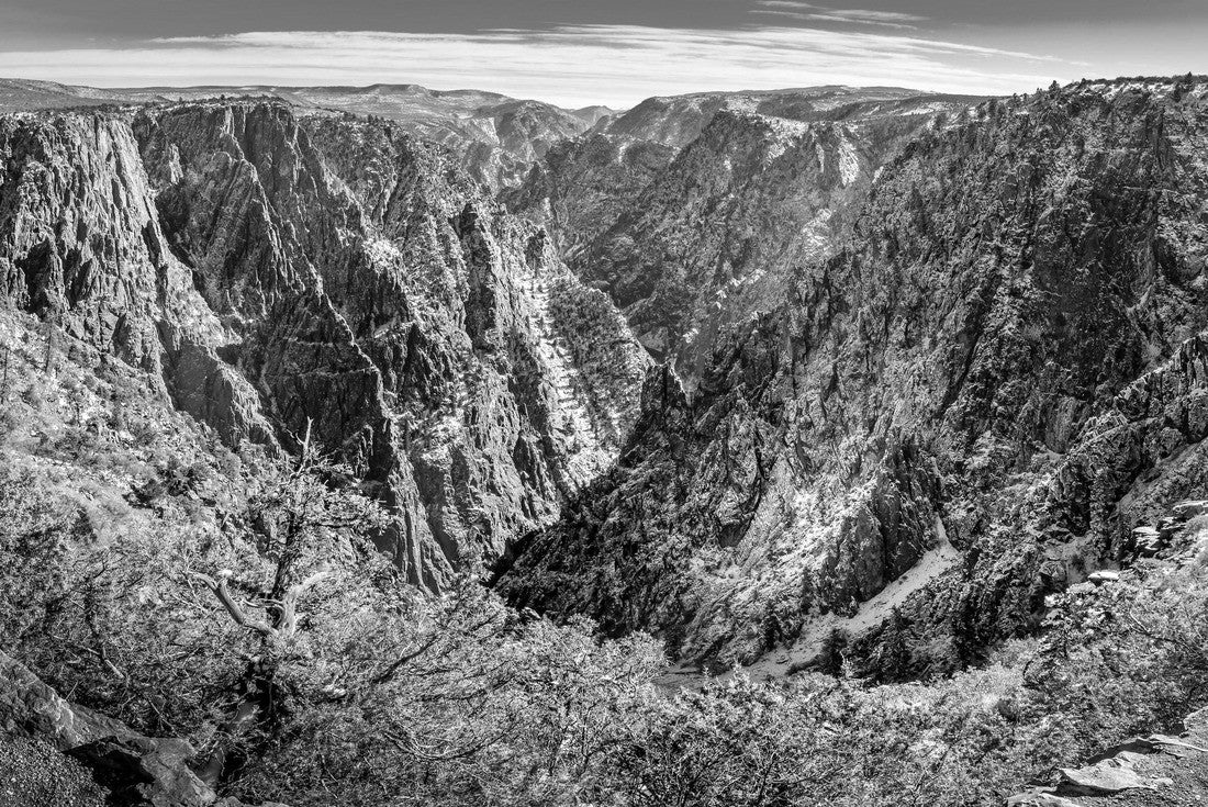 Black Canyon of the Gunnison National Park, Tomichi Point in winter 2000pc PuzzleBlack and White