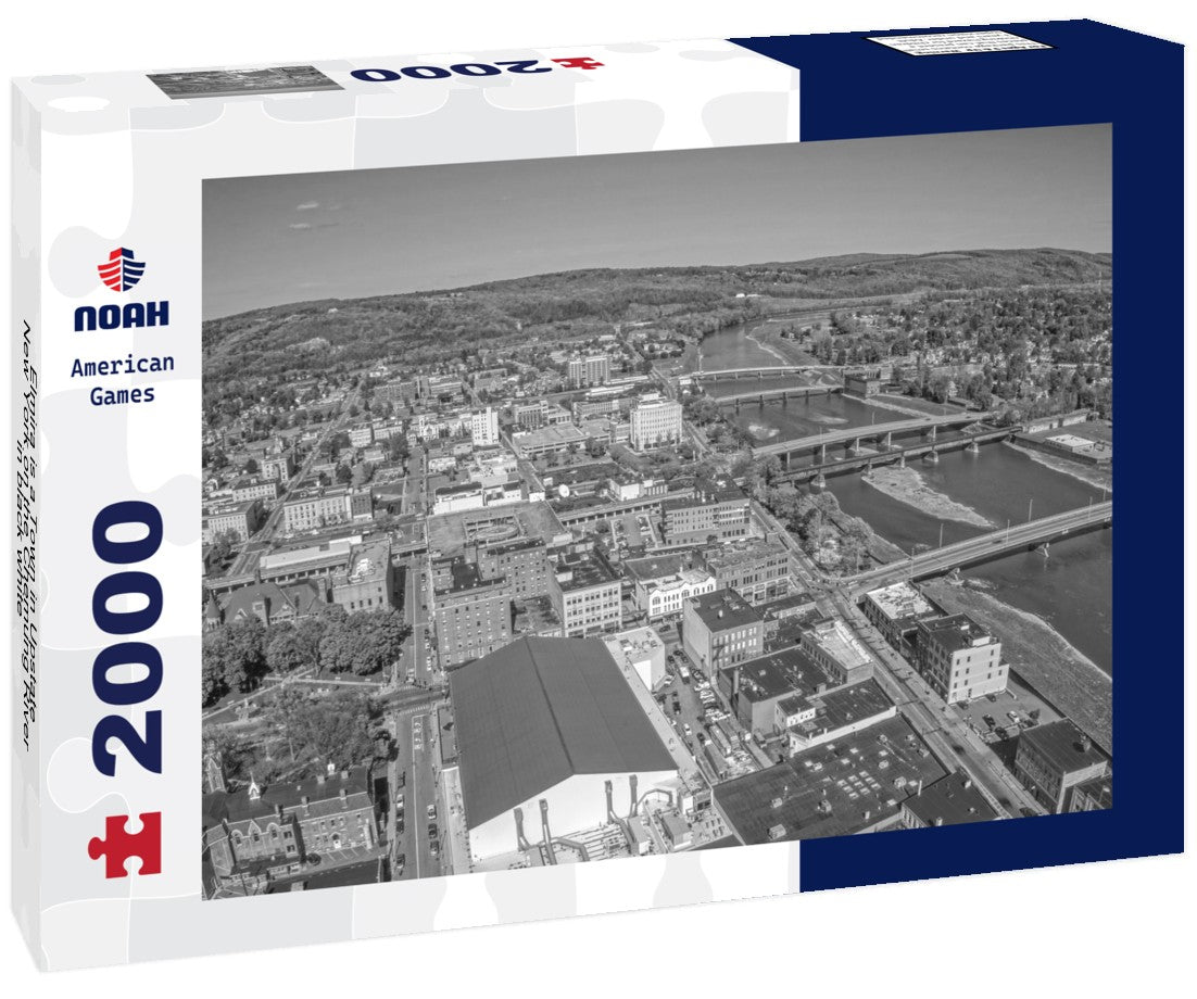 Elmira is a Town in Upstate New York on the Chemung River 2000pc PuzzleBlack and White