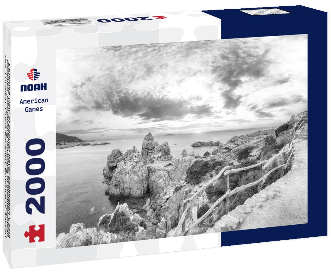 Stunning view of popular travel destination Costa Paradiso. Picturesque landcape of Mediterranean sea. Location: Costa Paradiso, Province of Sassari, Sardinia, Italy 2000pc PuzzleBlack and White