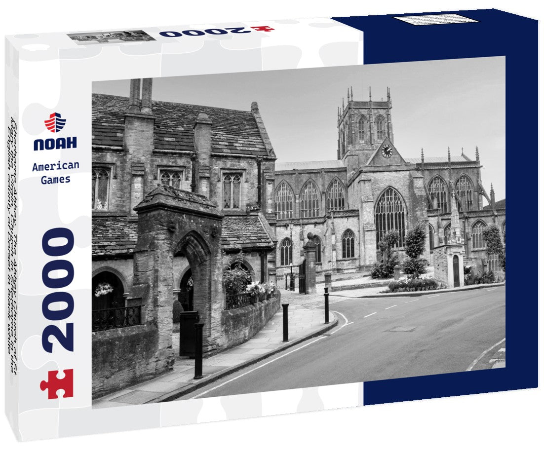 Sherborne Abbey, The Abbey Church of St. Mary the Virgin, Church in Sherborne in the English county of Dorset 2000pc PuzzleBlack and White