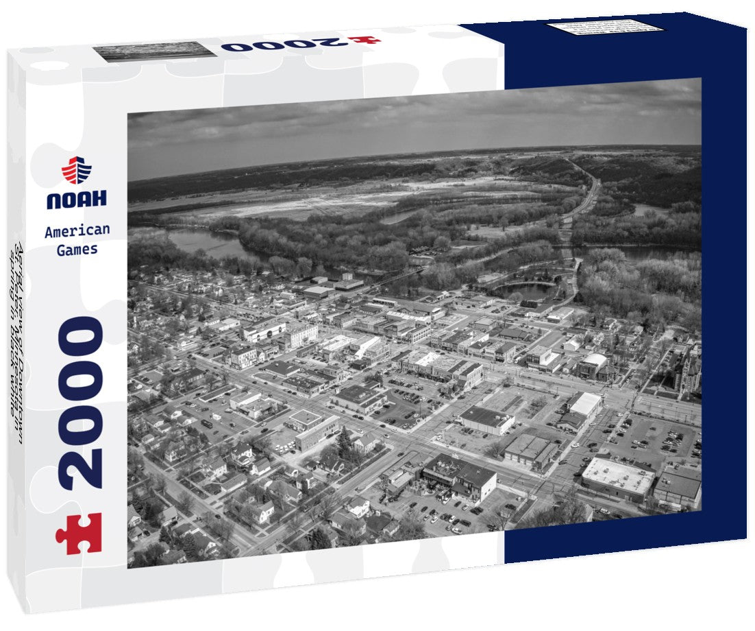Aerial view of Downtown St. Peter, Minnesota in spring 2000pc PuzzleBlack and White