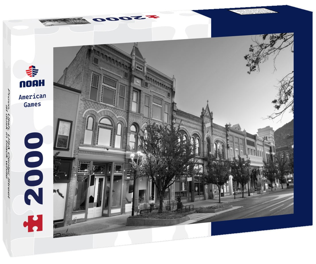 Provo, Utah, USA Center Street at dusk 2000pc PuzzleBlack and White