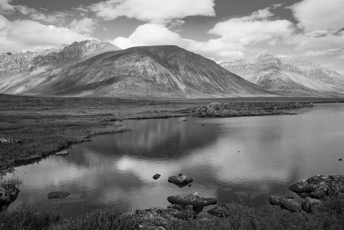 Landscape view of Gates of the Arctic National Park (Alaska), the least visited national park in the United States 2000pc PuzzleBlack and White