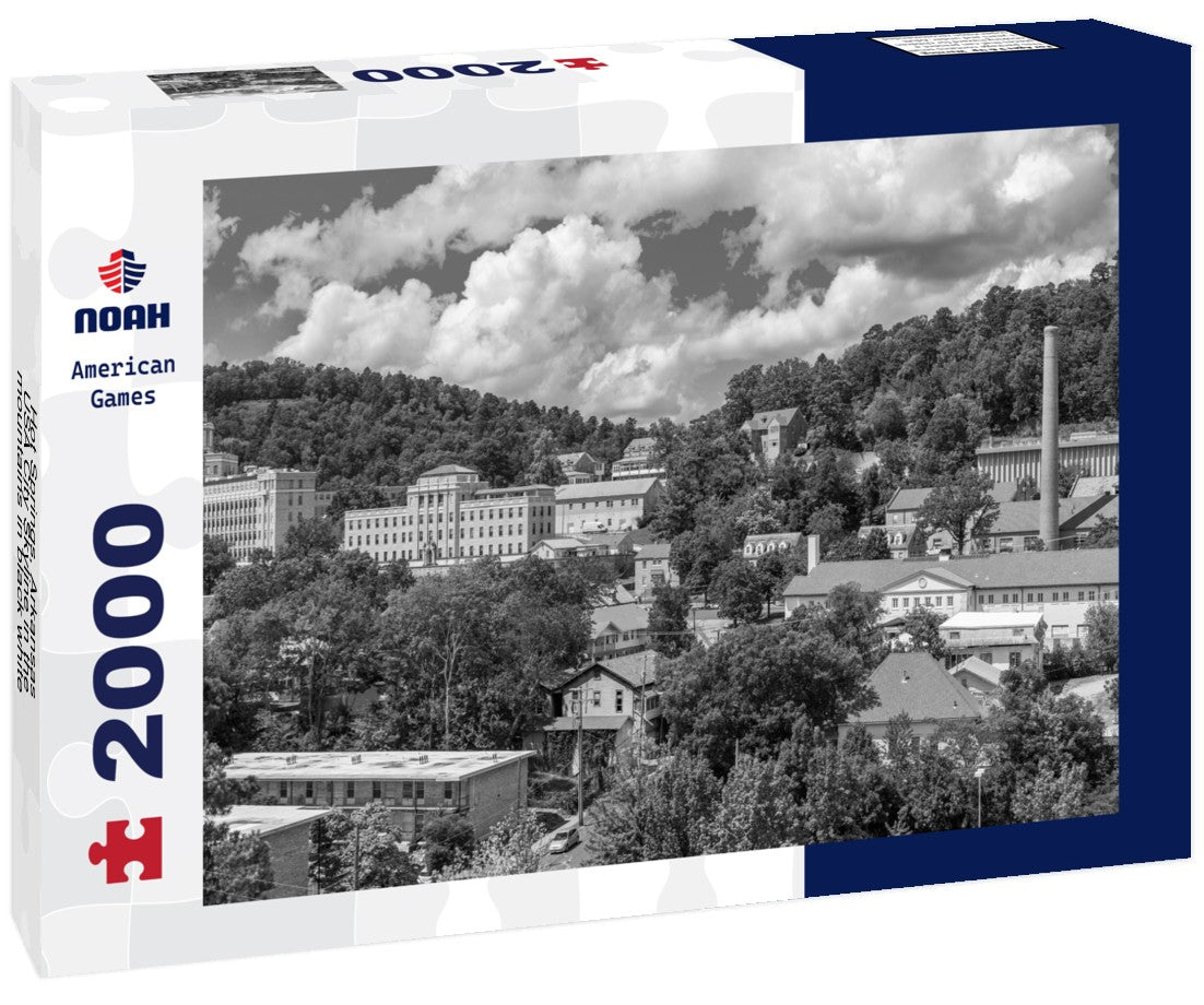 Hot Springs, Arkansas, USA City Skyline in the mountains 2000pc PuzzleBlack and White