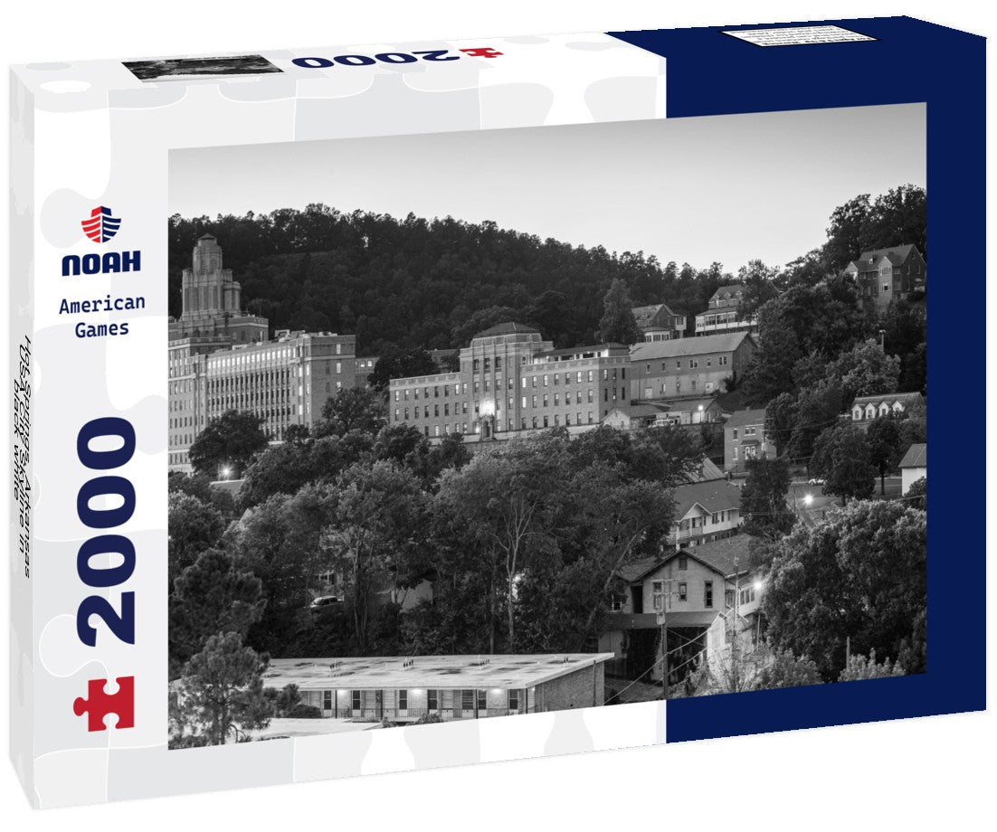 Hot Springs, Arkansas, USA City Skyline 2000pc PuzzleBlack and White
