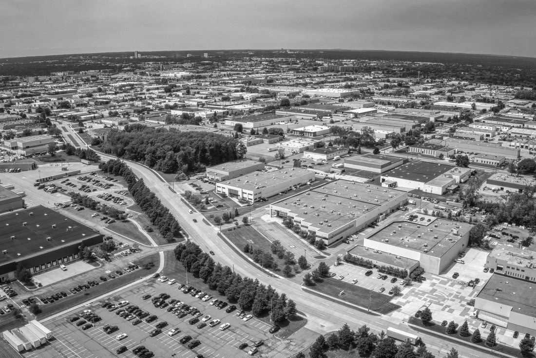 Aerial View of the Detroit Suburb of Warren, Michigan 2000pc PuzzleBlack and White
