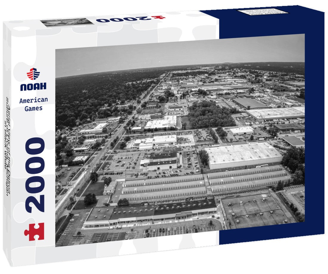Aerial View of the Detroit Suburb of Livonia, Michigan 2000pc PuzzleBlack and White