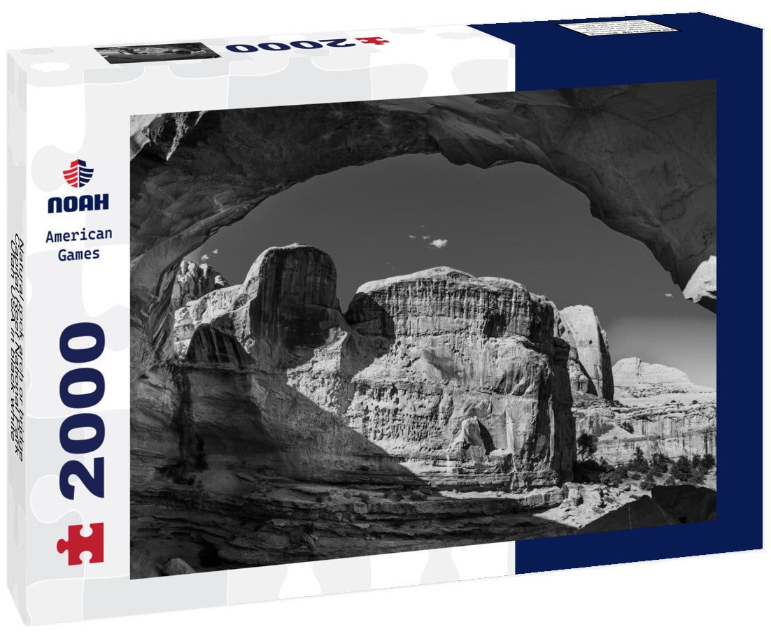 Natural rock arch or bridge Capital Reef National Park Utah USA 2000pc PuzzleBlack and White