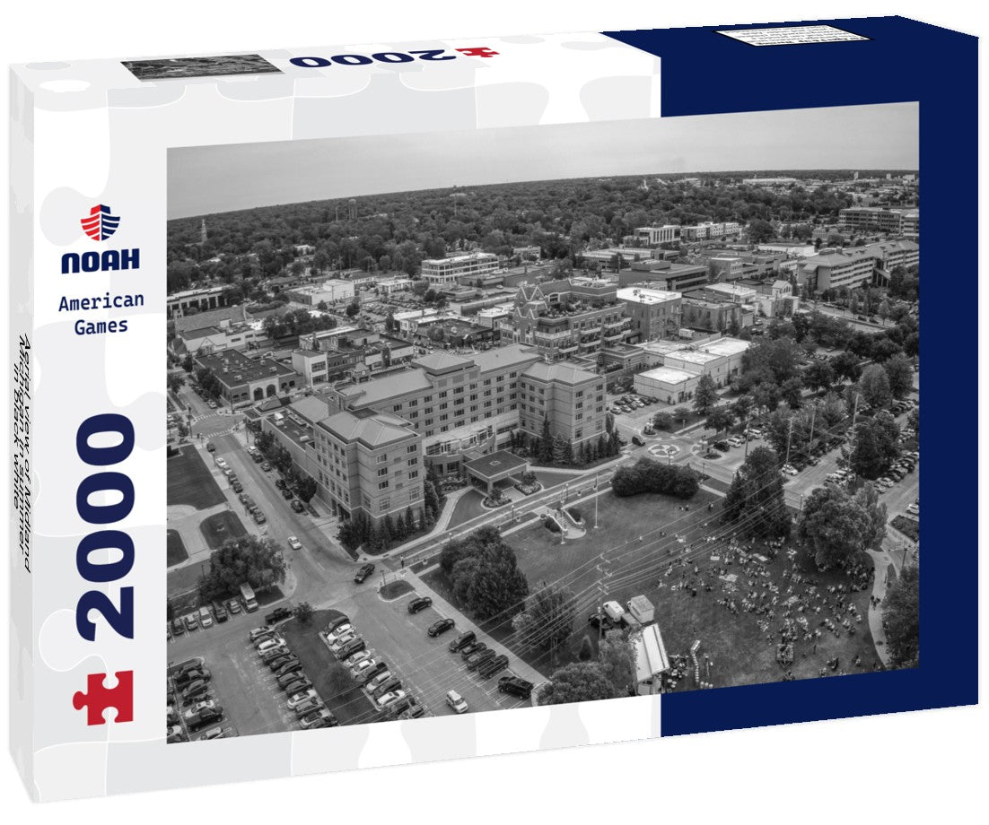 Aerial view of Midland, Michigan in summer 2000pc PuzzleBlack and White