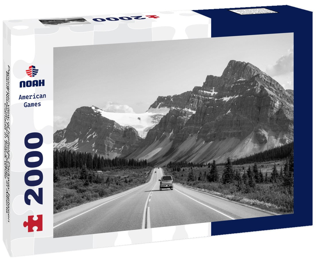 Icefields Parkway between Banff National Park and Jasper in Alberta, Canada 2000pc PuzzleBlack and White