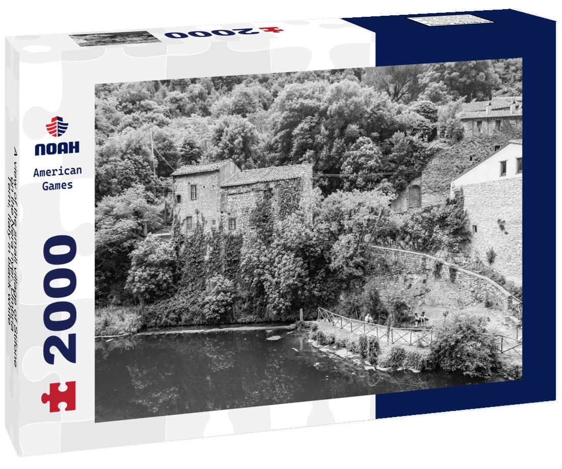 A view of the small village of Stifone, on the Nera river. Umbria, Terni, Italy 2000pc PuzzleBlack and White