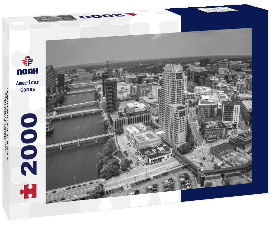 Downtown Grand Rapids, Michigan in summer 2000pc PuzzleBlack and White