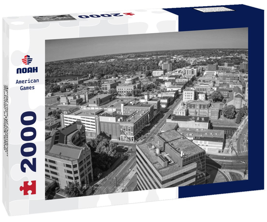 Aerial view of Downtown St. Cloud, Minnesota in Summer 2000pc PuzzleBlack and White