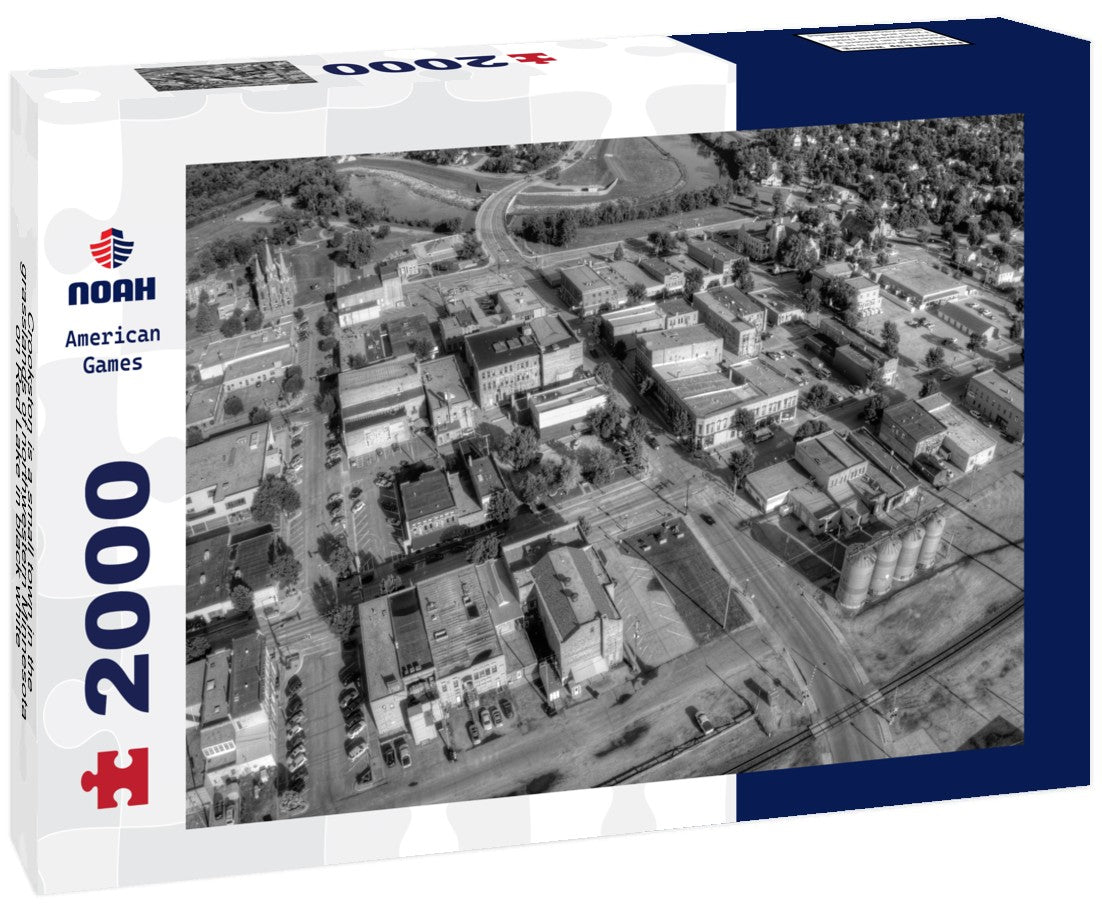 Crookston is a small town in the grasslands of northwestern Minnesota on Red Lake 2000pc PuzzleBlack and White