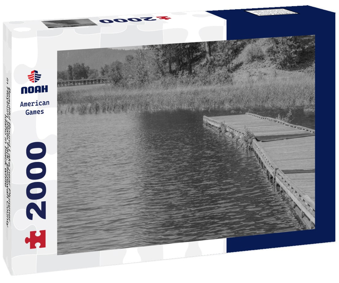 Beautiful Round Lake near Plummer in Heyburn State Park, Benewah County, Idaho 2000pc PuzzleBlack and White