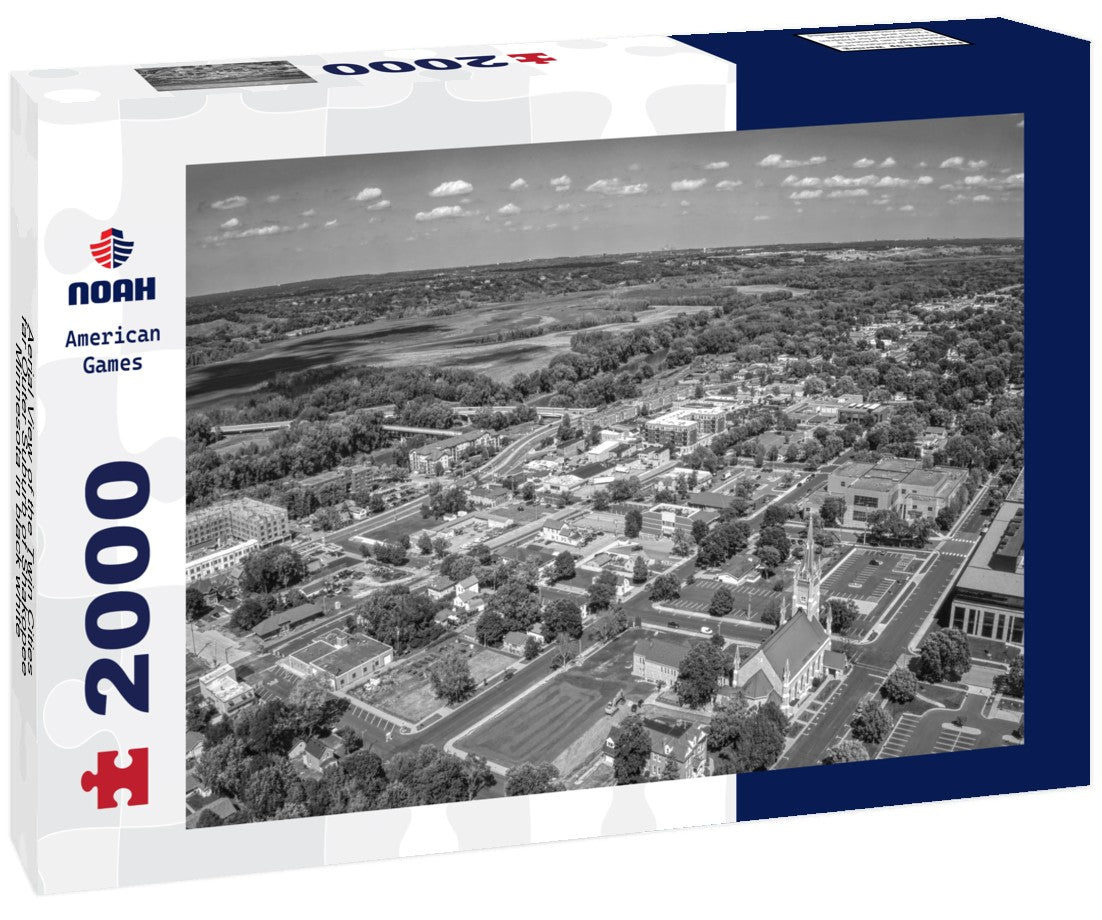 Aerial View of the Twin Cities far Outer Suburb of Shakopee, Minnesota 2000pc PuzzleBlack and White