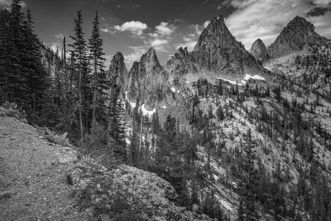 Walking on the Ship Island lake promenade in Frank Church - River of No Return Wilderness, Idaho 2000pc PuzzleBlack and White