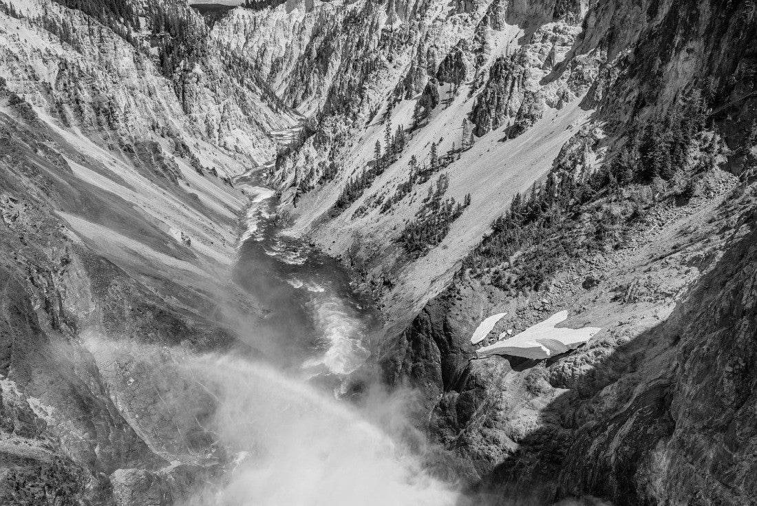 Rainbow over the waterfall. Amazing mountain landscape. Big waterfall among the beautiful rocks. Brink of the Lower Falls on the Grand Canyon of the Yellowstone, Yellowstone National Park, Wyoming 2000pc PuzzleBlack and White