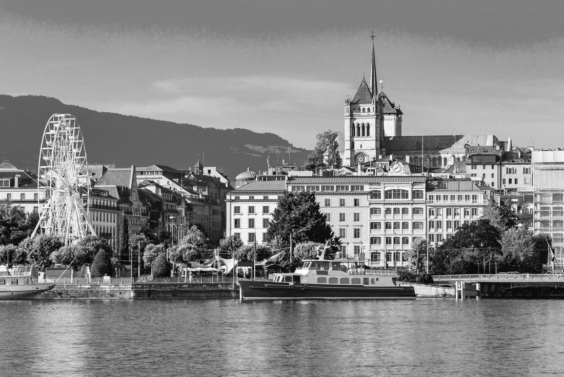 Geneva city view 2000pc PuzzleBlack and White