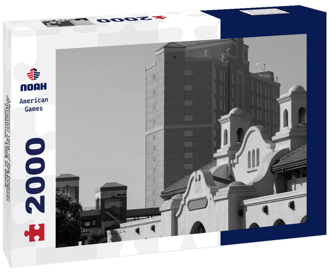 Afternoon view of the historic downtown skyline of Modesto, California, USA 2000pc PuzzleBlack and White
