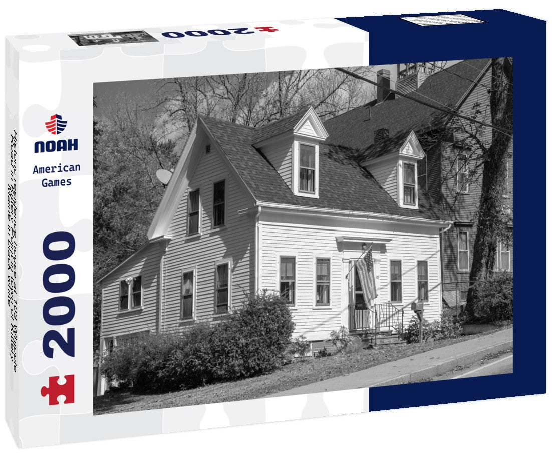 Historic residence house at 103 Whipple Road in Kittery Point in town of Kittery, Maine 2000pc PuzzleBlack and White