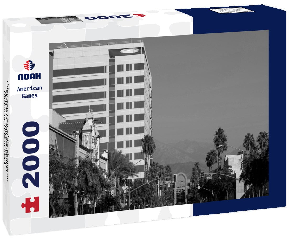 Afternoon view of the downtown skyline of San Bernardino, California, USA 2000pc PuzzleBlack and White
