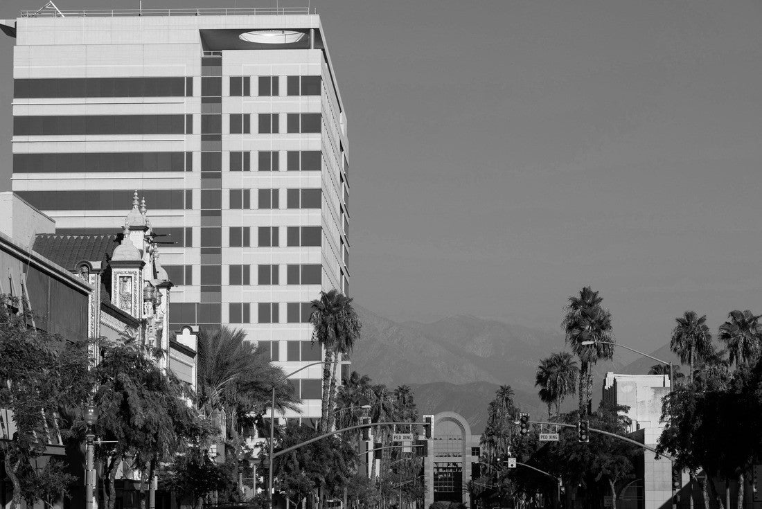 Afternoon view of the downtown skyline of San Bernardino, California, USA 2000pc PuzzleBlack and White
