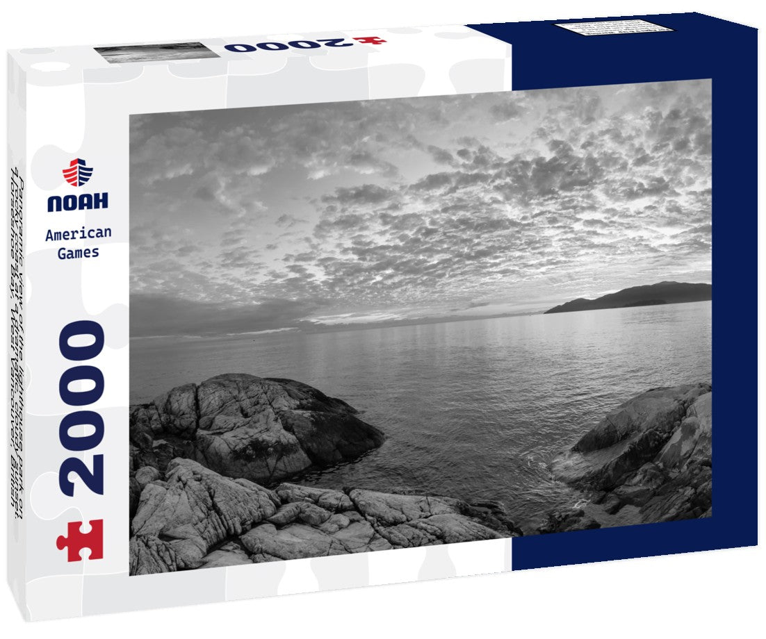 the lighthouse park on a rocky coast at a dramatic, cloudy sunset. Horseshoe Bay, West Vancouver, British Columbia, Canada 2000pc PuzzleBlack and White