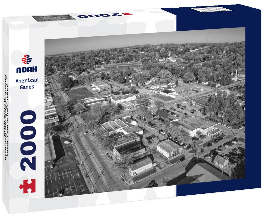 Aerial View of the Omaha Suburb of Bellevue, Nebraska 2000pc PuzzleBlack and White