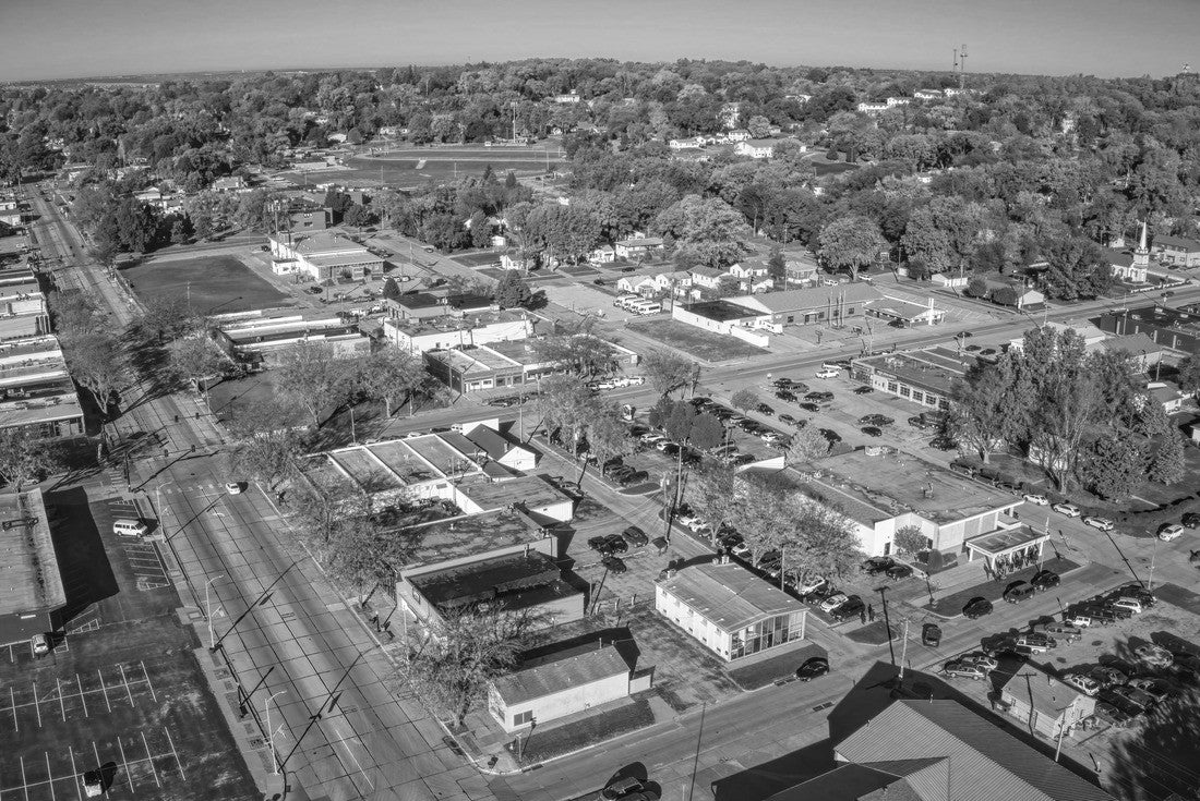 Aerial View of the Omaha Suburb of Bellevue, Nebraska 2000pc PuzzleBlack and White