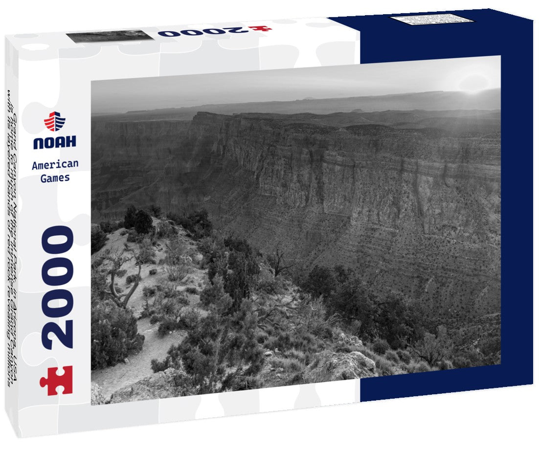 Grand Canyon National Park, in Arizona, USA, is home to much of the immense Grand Canyon, with its layered bands of red rock revealing millions of years of geological history 2000pc PuzzleBlack and White