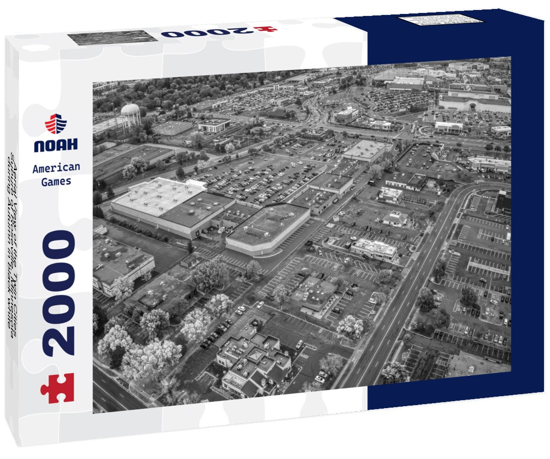 Aerial View of the Twin Cities Suburb of Roseville, Minnesota during Autumn 2000pc PuzzleBlack and White