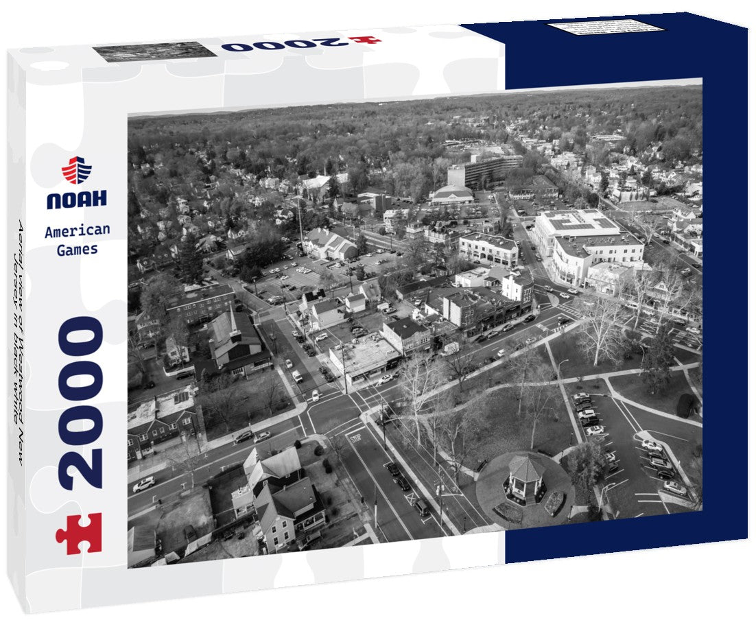 Aerial view of Westwood New Jersey 2000pc PuzzleBlack and White