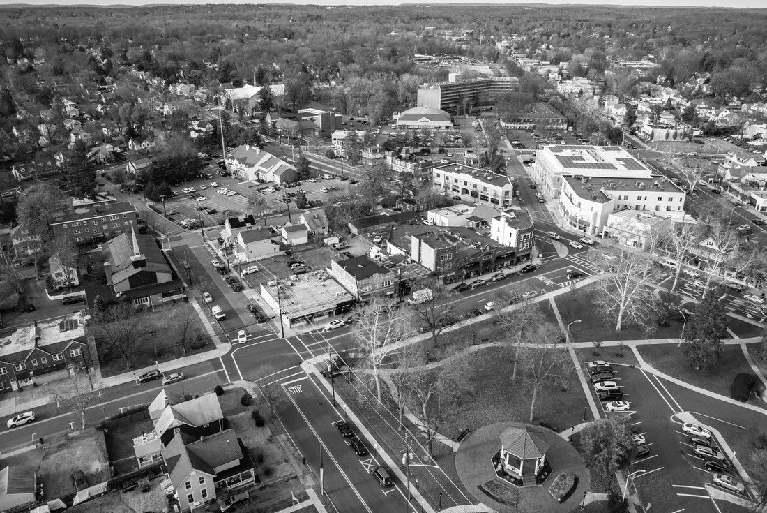 Aerial view of Westwood New Jersey 2000pc PuzzleBlack and White