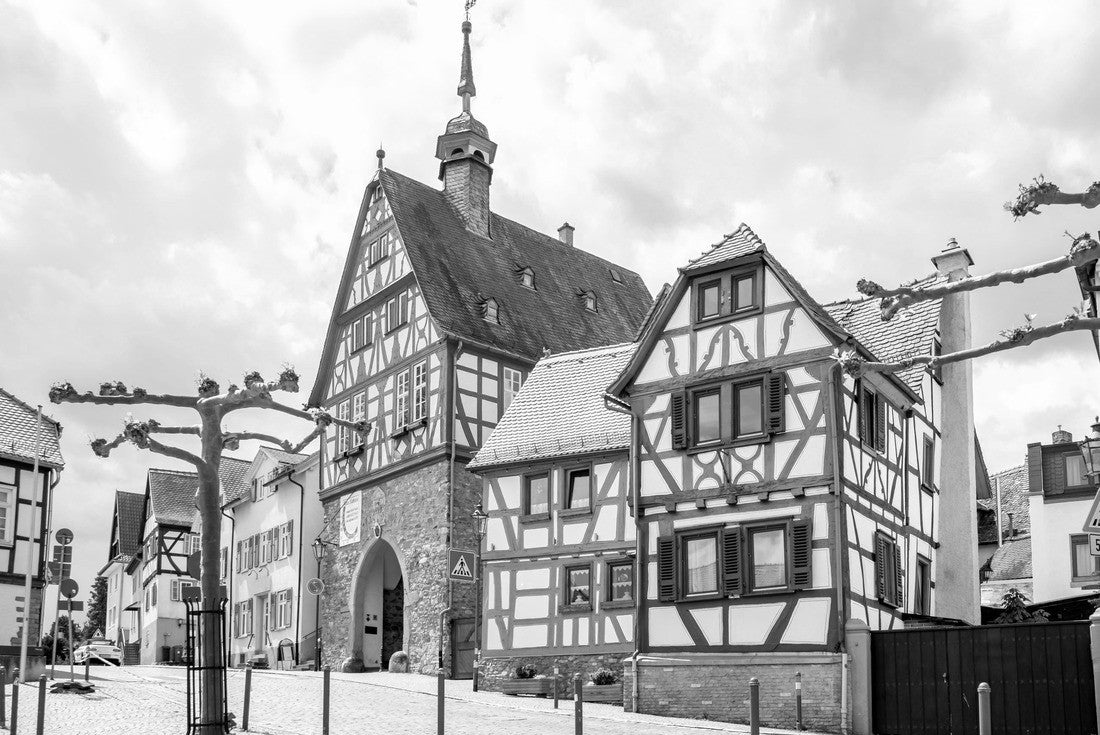 Historical city hall, in Oberursel, Taunus, Hessen, Germany 2000pc PuzzleBlack and White