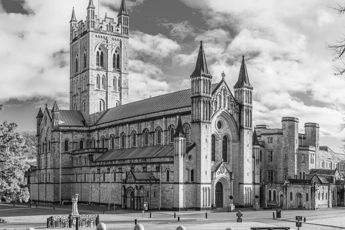 Noah Jigsaw Puzzle Buckfast Abbey Church, Buckfastleigh, Devon, England in black white 2000 pieces