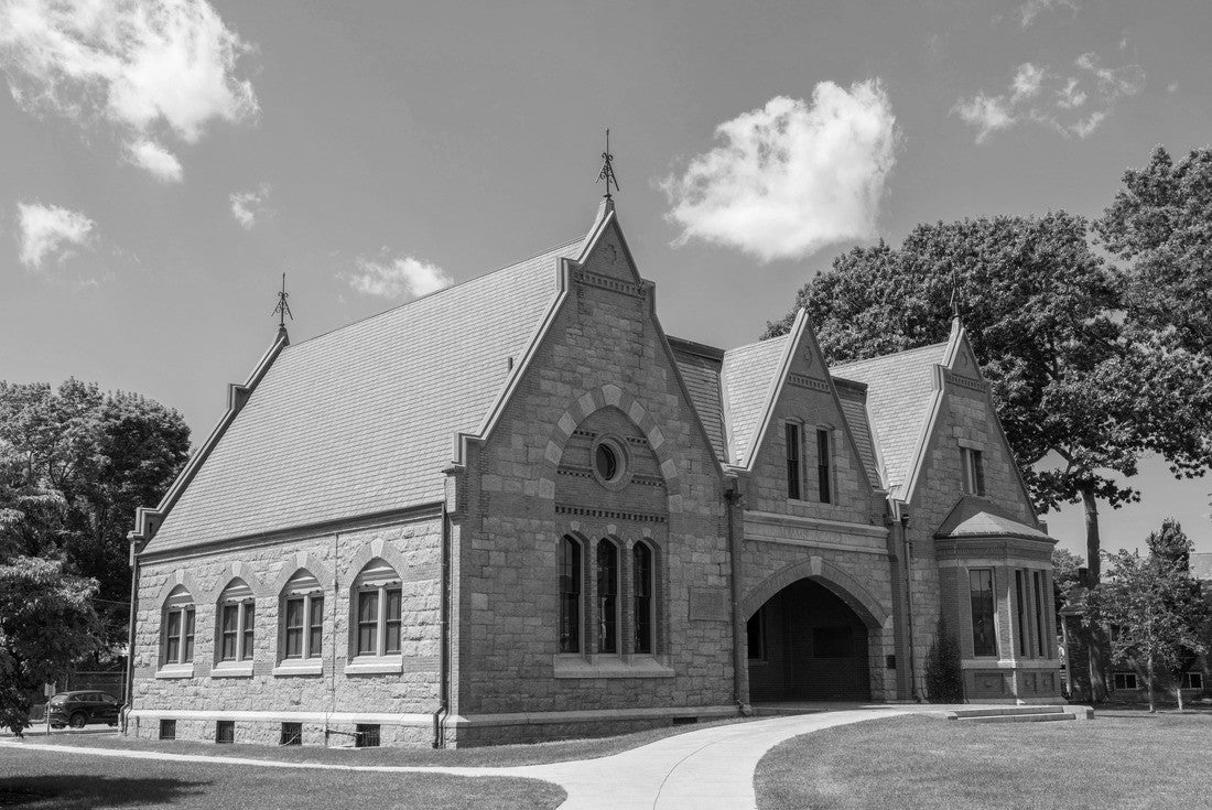 Quincy Historical Society is located in Adams Academy Building on Adams Street on Hancock Street in the historic city center of Quincy, Massachusetts MA, USA 2000pc PuzzleBlack and White