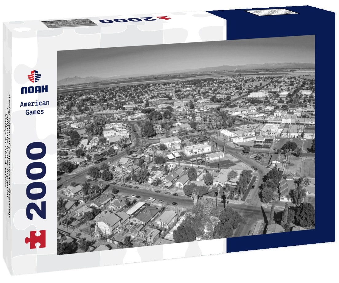 Aerial View of Downtown Brawley, California in the Imperial Valley 2000pc PuzzleBlack and White
