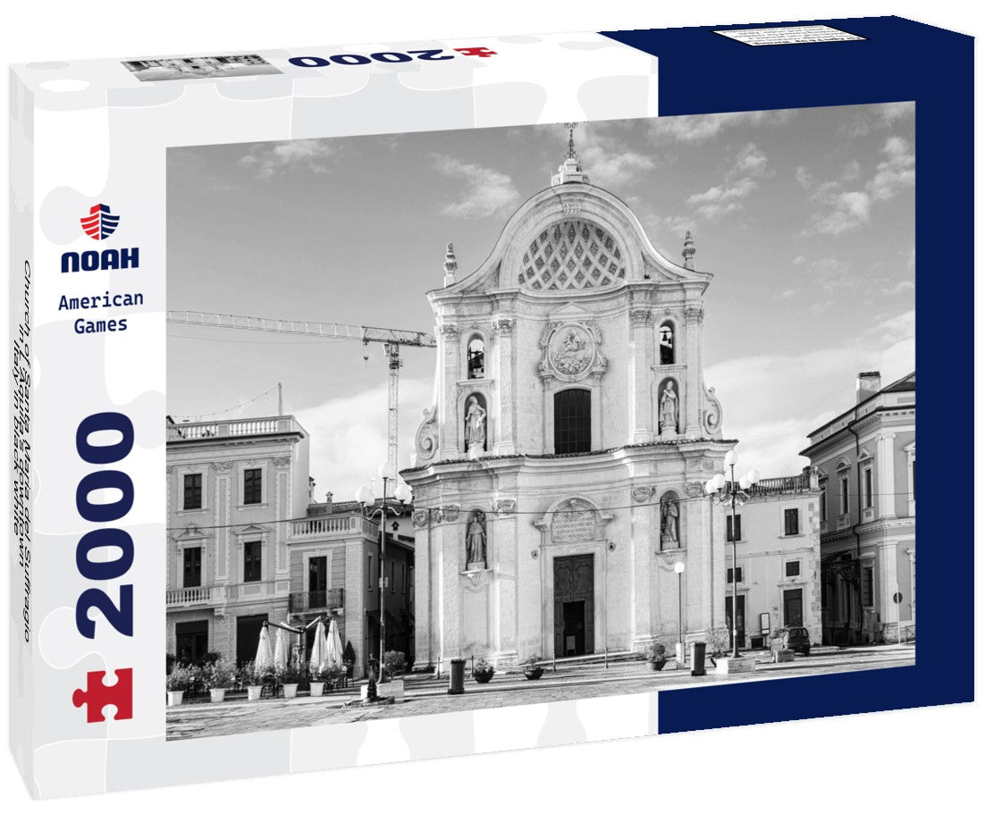 Church of Santa Maria del Suffragio, in L'Aquila's downtown, Italy 2000pc PuzzleBlack and White