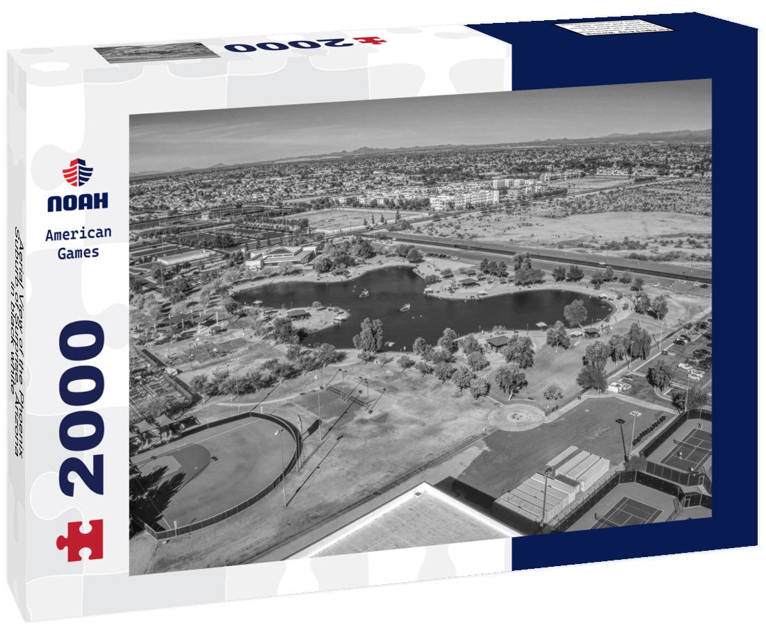 Aerial View of the Phoenix Suburb of Surprise, Arizona 2000pc PuzzleBlack and White