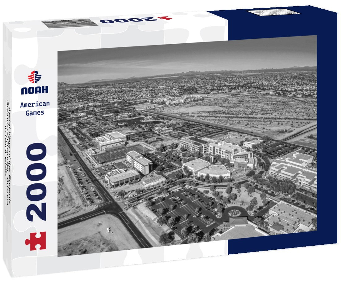 Aerial View of the Phoenix Suburb of Chandler, Arizona 2000pc PuzzleBlack and White