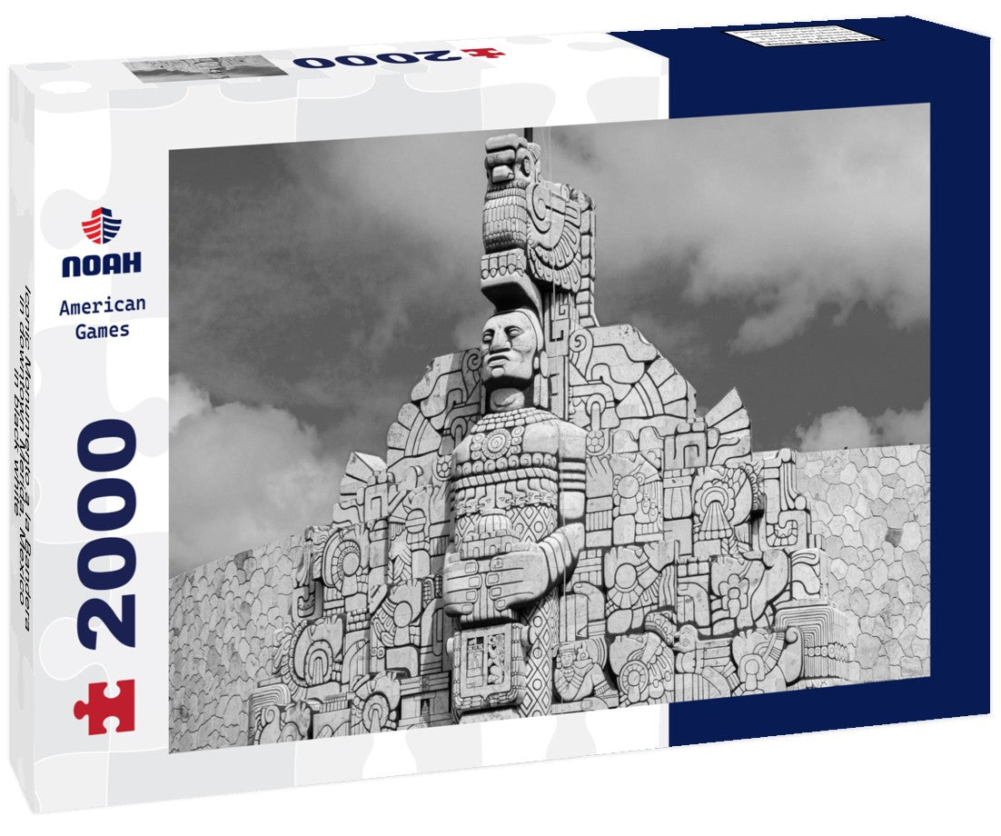 Iconic Monumento a la Bandera, in downtown Merida, Mexico 2000pc PuzzleBlack and White